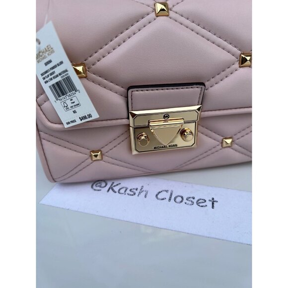 Michael Kors Crossbody Serena Small Flap Shoulder Bag Purse Powder Blush - Picture 2 of 11